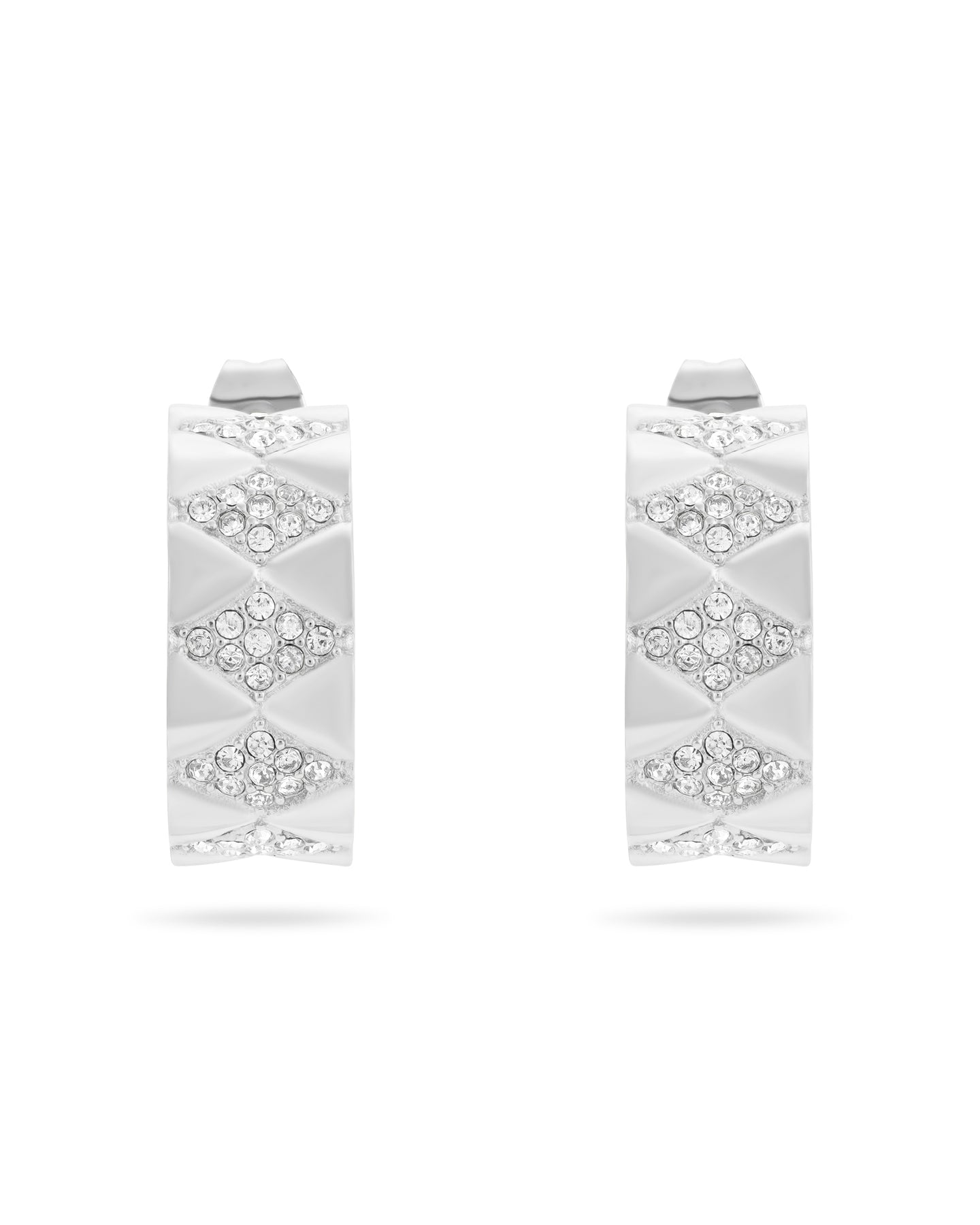 Signature Loop Jeweled Earrings - Silver
